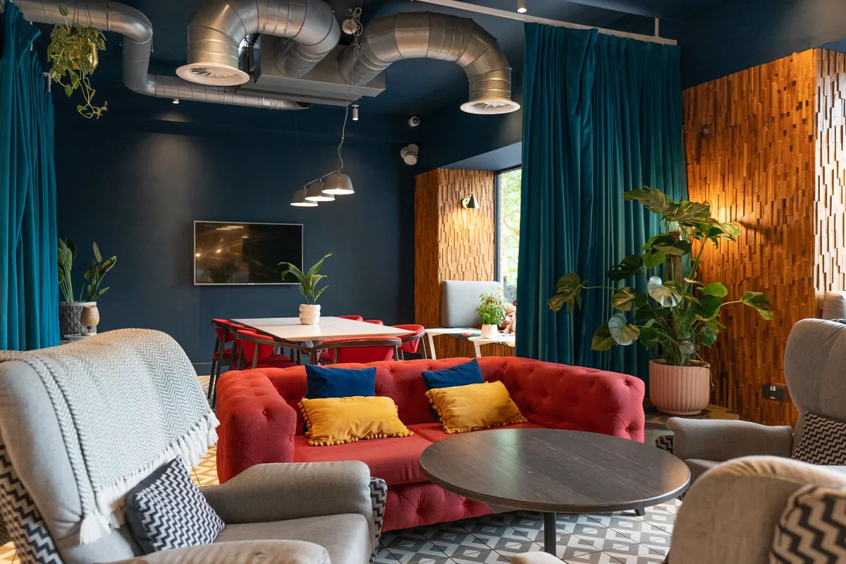 Curtained Drawing Room private lounge at Second Nature Southampton